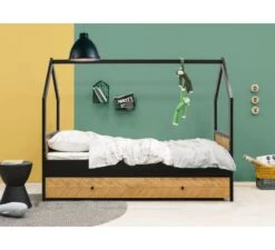 Huisbed Job 90x200 Vintage Honey -Babykamers Verkoopwinkel bopita huisbed job 90x200 vintage honey 5