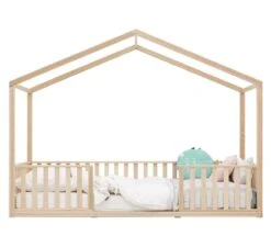 Huisbed Robin 90x200 - Naturel -Babykamers Verkoopwinkel bopita huisbed robin 90x200 naturel 2