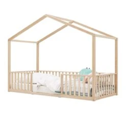 Babykamers Verkoopwinkel 24 Huisbed Robin 90x200 - Naturel