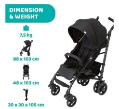 CHICCO Liteway 4 Complete Buggy- Zwart -Babykamers Verkoopwinkel chicco liteway 4 complete buggy zwart 7