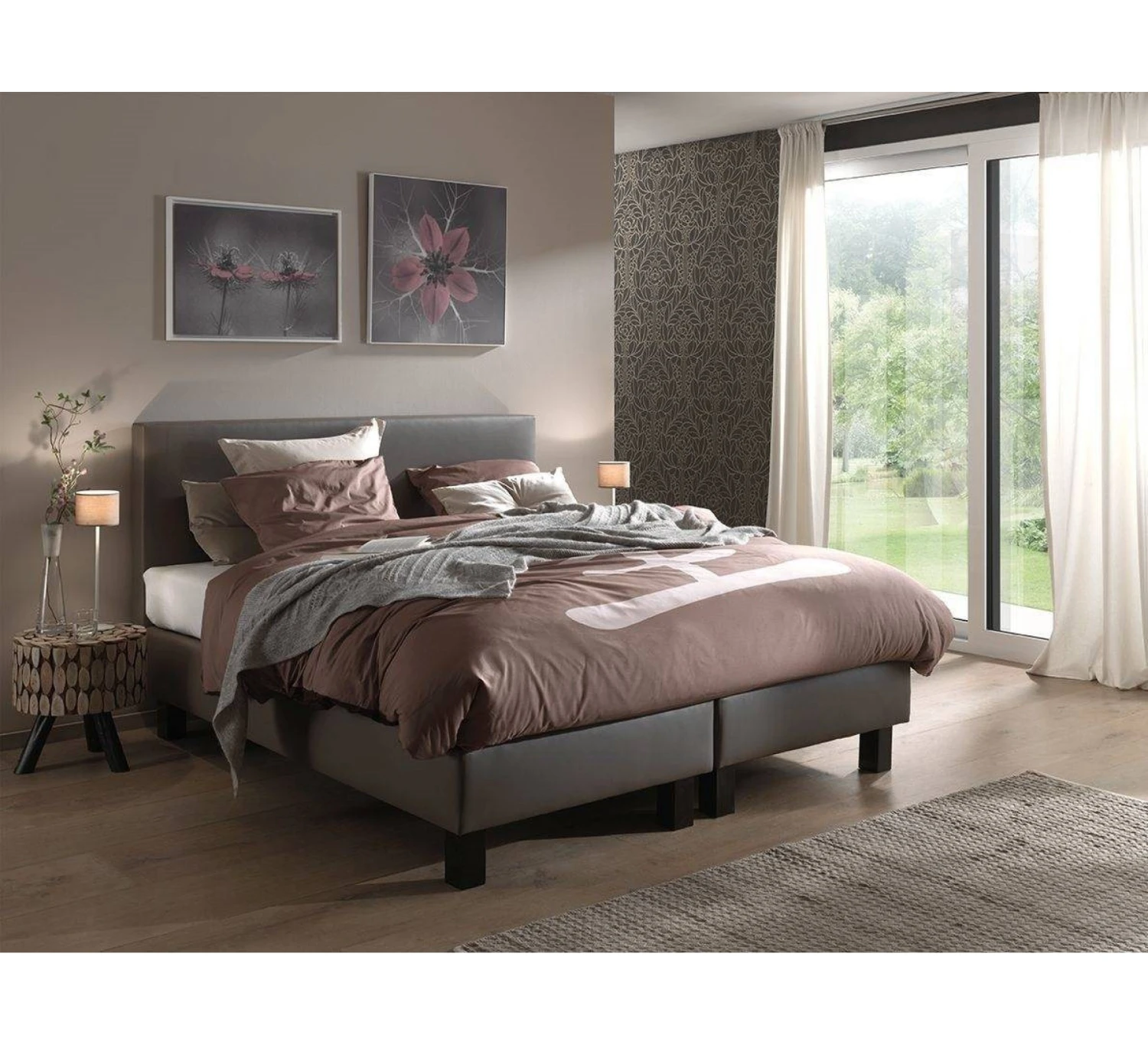 Boxspringset Comfort 90x200 - Grijs 2 Boxspringset Comfort 90x200 - Grijs - Afbeelding 2
