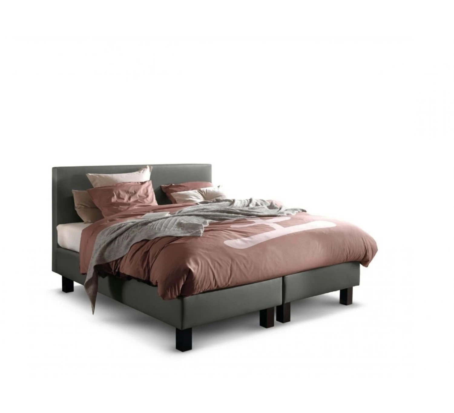 Boxspringset Comfort 90x200 - Grijs 1 Boxspringset Comfort 90x200 - Grijs