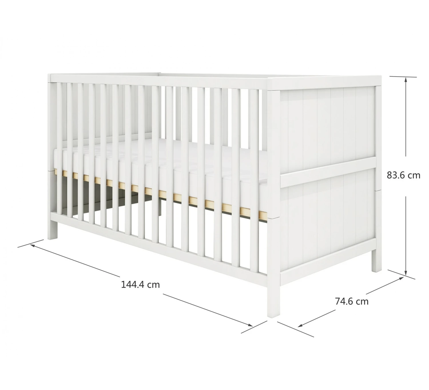 Ledikant Luna Groeven 70x140 - White 5 Ledikant Luna Groeven 70x140 - White - Afbeelding 5