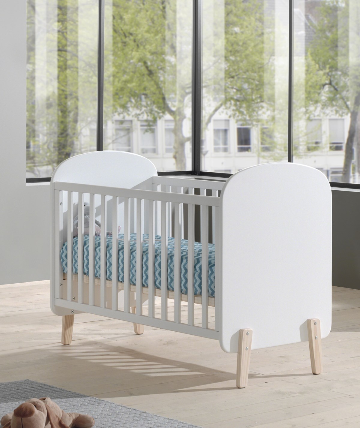 Babykamers Verkoopwinkel 17 Babykamers Verkoopwinkel -Babykamers Verkoopwinkel Lit bebe Kiddy MDF laque blanc 60cm ambi Vipack